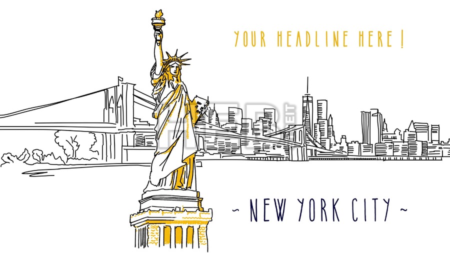 900x506 New York Skyline Build Up Animation Hebstreits - New York Skyline Sketch