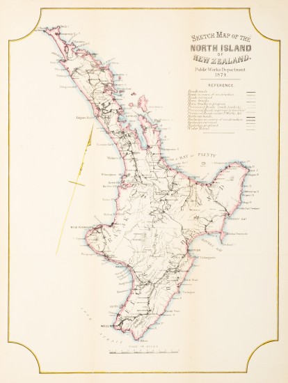414x550 Sketch Map Of The North Island Of New Zealand. Public Works - New Zealand Map Sketch