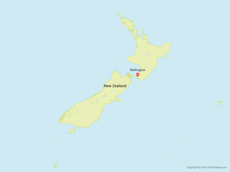 460x345 Vector Maps Of New Zealand Free Vector Maps - New Zealand Map Sketch