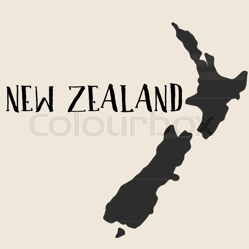 800x800 Doodle Freehand Map Sketch Of New Zealand ,vector Illustration - New Zealand Map Sketch