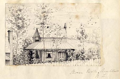 400x266 Original Pencil Sketch Of Cottage. Clover Nook, Auckland N.z. - New Zealand Sketch