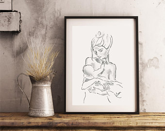 340x270 Newborn Sketch Etsy - Newborn Sketch