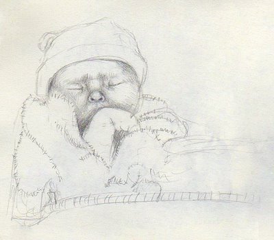 400x351 Daily Sketch 18 Male, Newborn Nightengail Art - Newborn Sketch