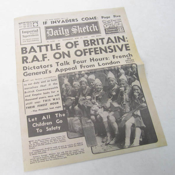 591x591 Daily Sketch Newspaper Battle Of Britian - Newspaper Sketch