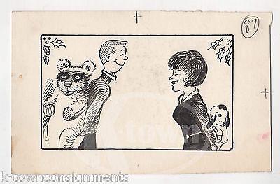 400x263 Lovers Christmas Gifts Surprise Original Newspaper Cartoon Ink - Newspaper Sketch