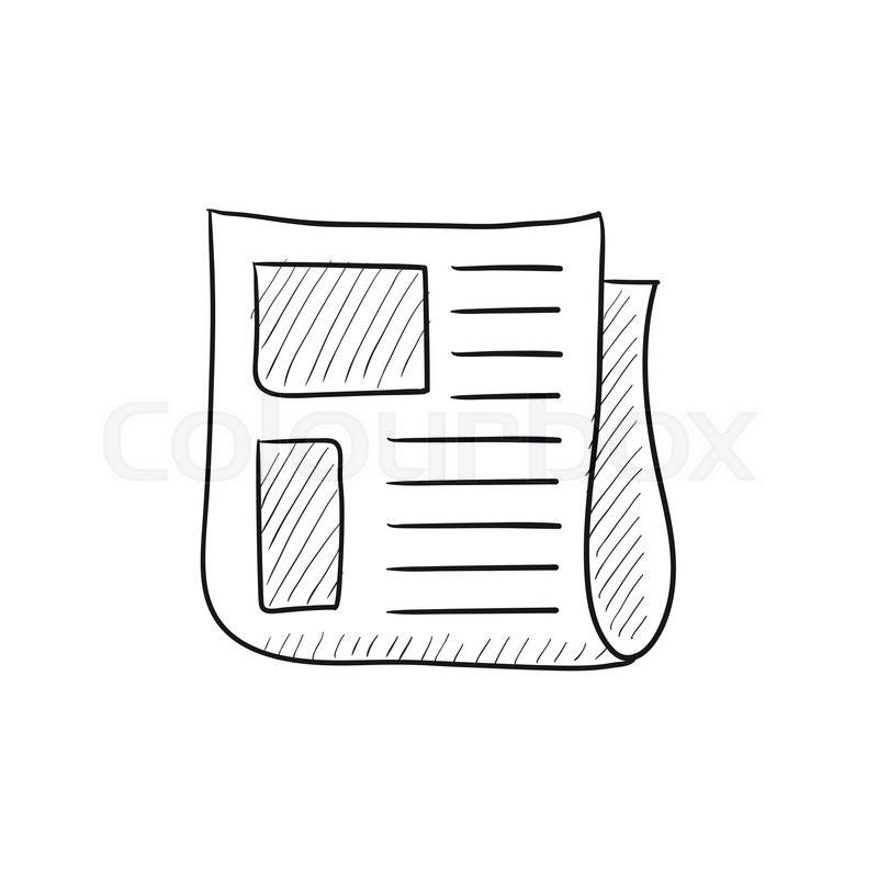 800x800 Newspaper Vector Sketch Icon Isolated On Background. Hand Drawn - Newspaper Sketch