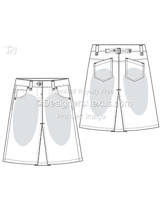 316x409 Flat Fashion Sketch Skirt Template 013 - Nexus Sketch