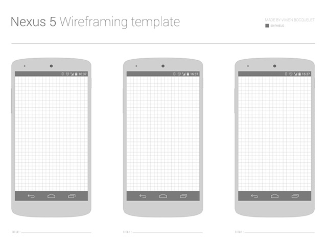 640x480 Nexus 5 Wireframe Template - Nexus Sketch