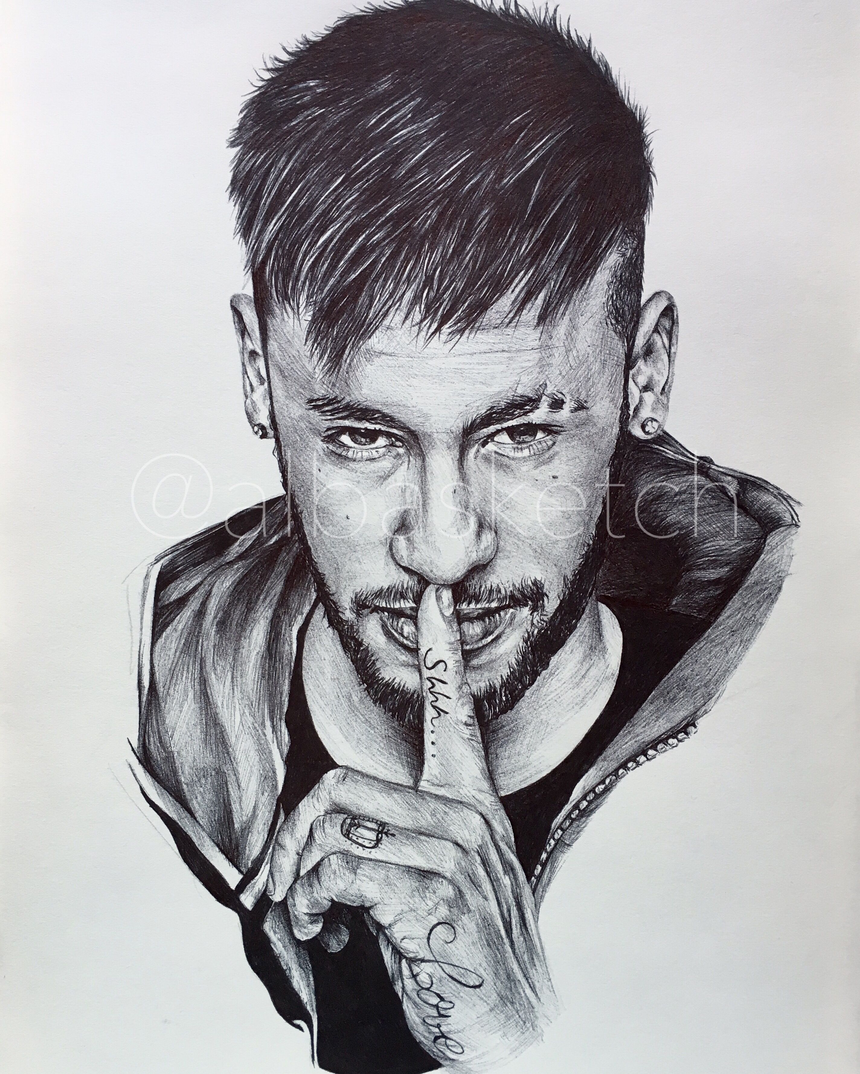 2848x3559 Neymar Jr By Albasketch - Neymar Sketch