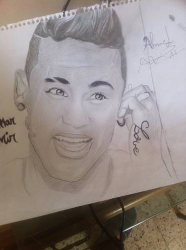 375x502 Neymar Junior Drawing By Hnid Ahmed Saatchi Art - Neymar Sketch