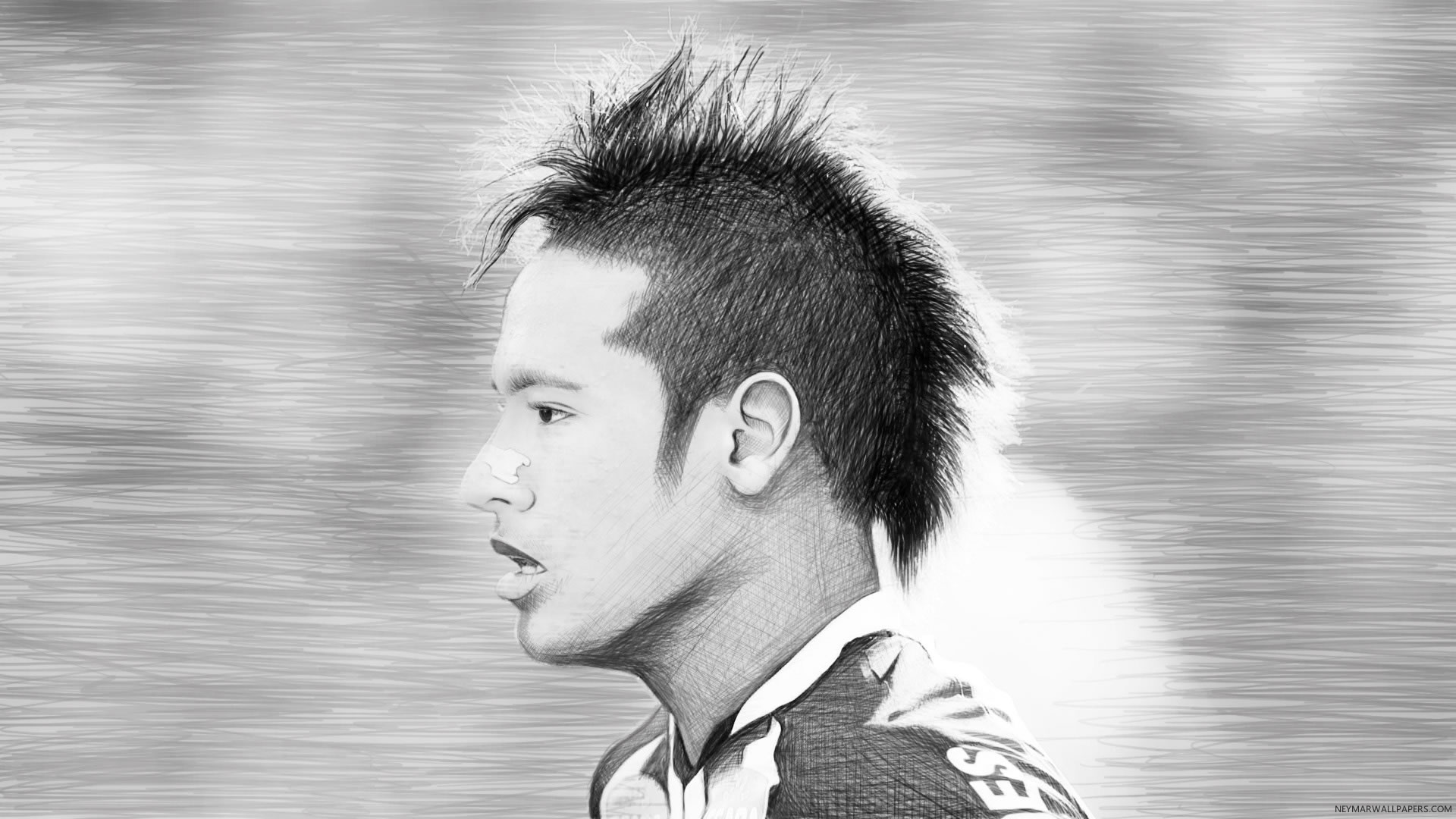 1920x1080 Neymar Head Sketch Wallpaper - Neymar Sketch