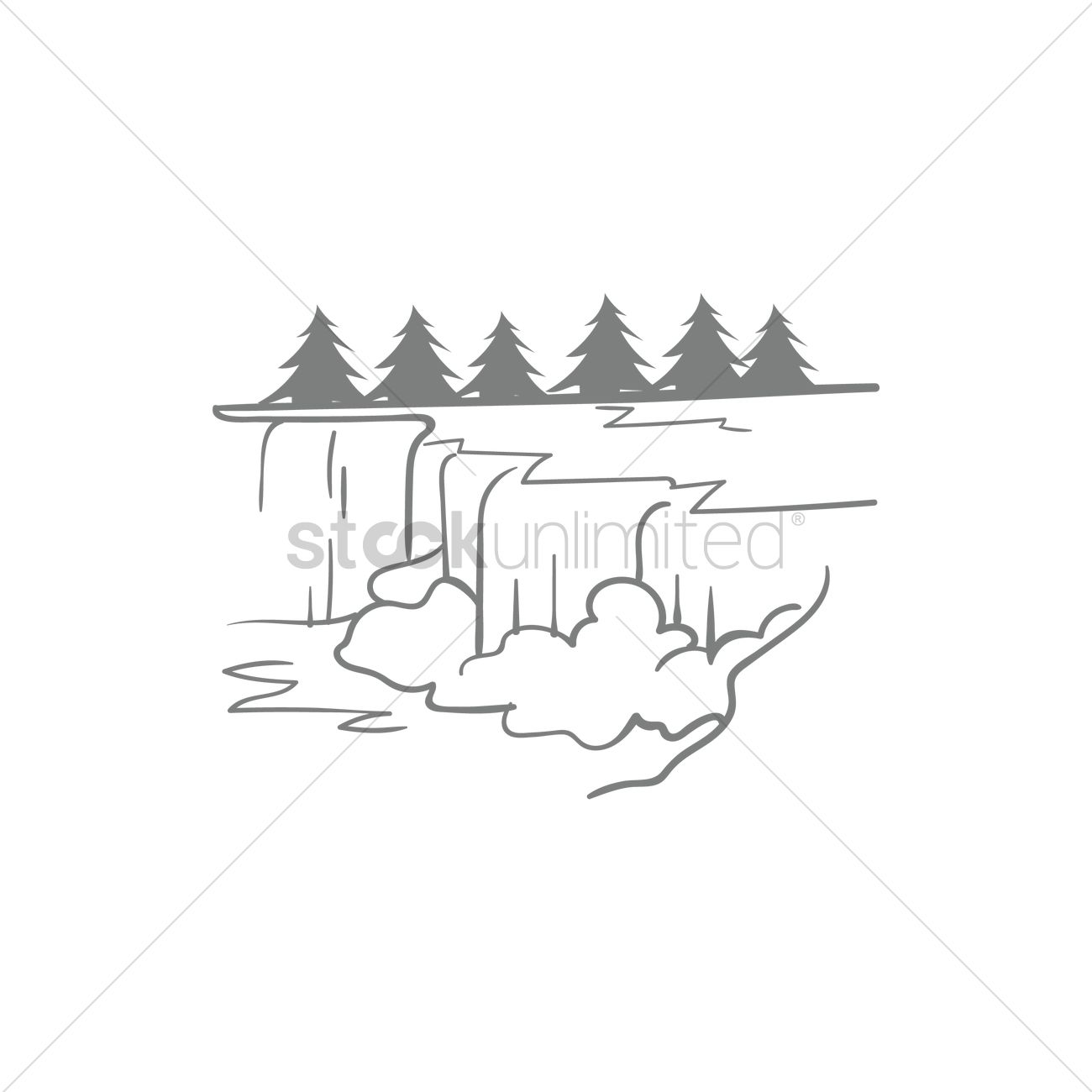 1300x1300 Niagara Falls Vector Image - Niagara Falls Sketch