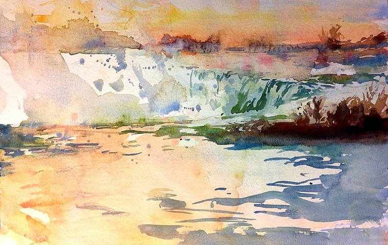 759x480 Now Why Would I Try That Sketch Sunrise - Niagara Falls Sketch