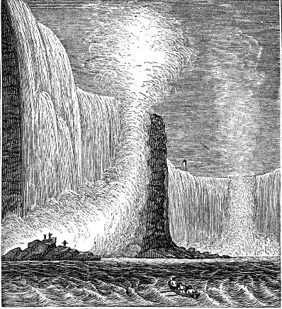 398x436 Sketch View Of Niagara Falls, American Side Cow Hampshire - Niagara Falls Sketch