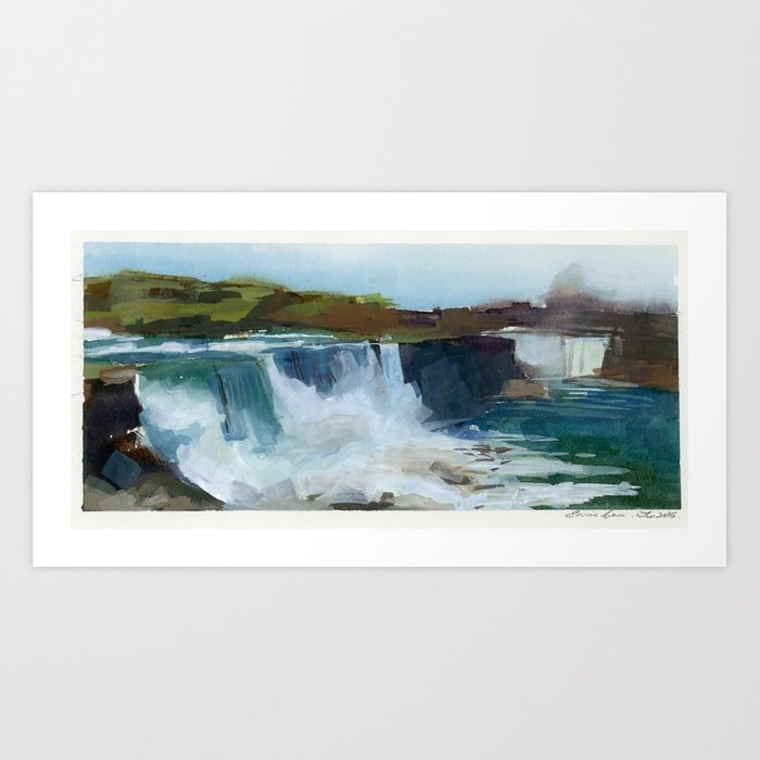 700x700 Sketch Of Niagara Falls Art Print By Cherngzhi Society6 - Niagara Falls Sketch