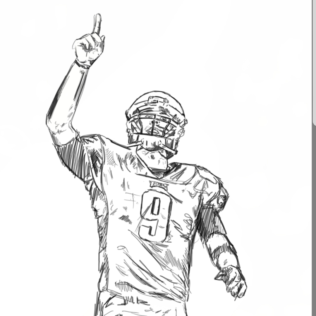 1080x1080 My Digital Nick Foles Sketch. The Icon. Eagles - Nick Sketch