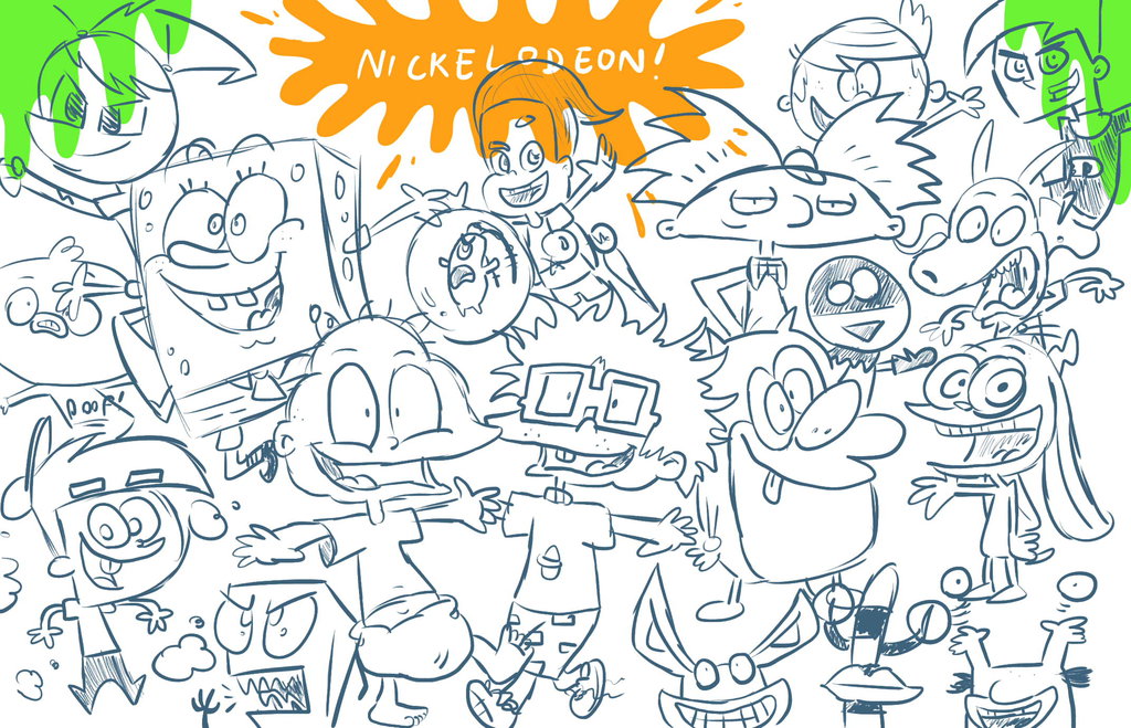 1024x659 Nickelodeon Sketches (Speedpaint) By Rugratsfan2012 - Nickelodeon Sketches