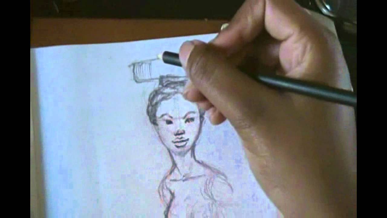 1280x720 Pencil Sketch Nigerian Market Woman - Nigerian Sketch