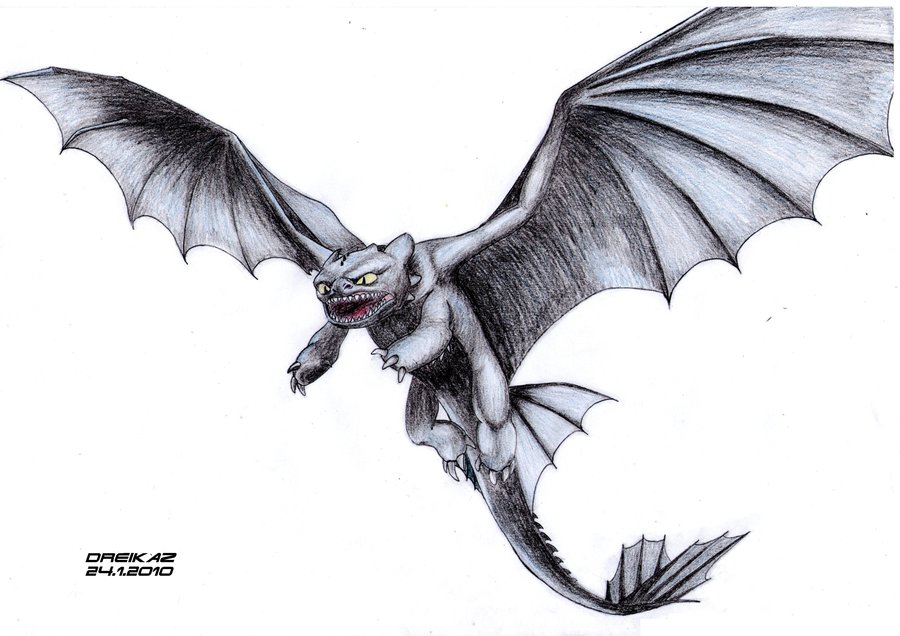 900x636 Image - Night Fury Sketch