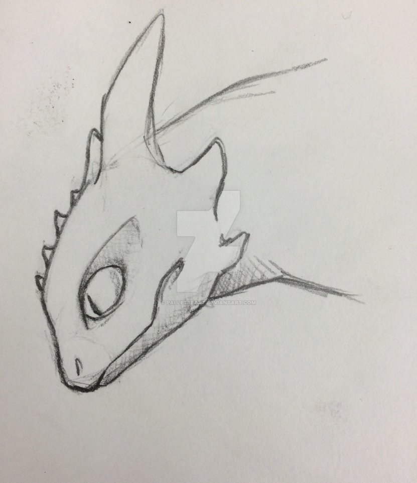 831x962 Night Fury Head Sketch By Palletteart - Night Fury Sketch