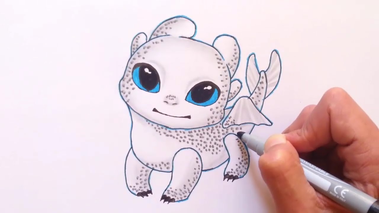 1280x720 Drawing Cute Light Fury - Night Fury Sketch