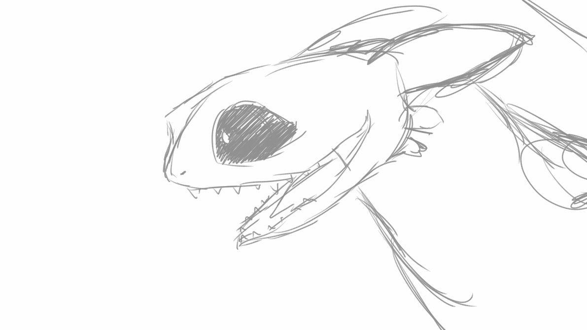 1191x670 Night Fury Sketch By Abbadoo02 - Night Fury Sketch