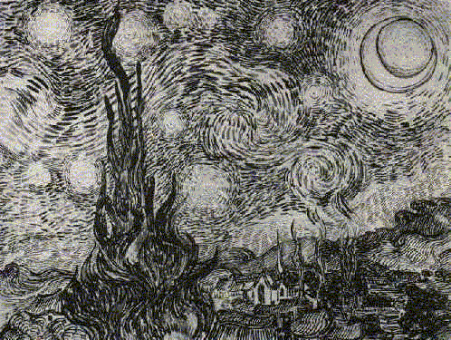 498x375 Starry Night (Sketch) - Night Sketch