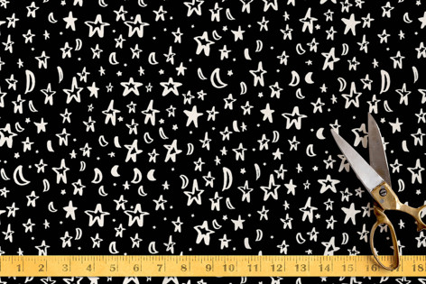 472x315 Night Sky Sketch Fabric By Ariel Rutland Minted - Night Sky Sketch