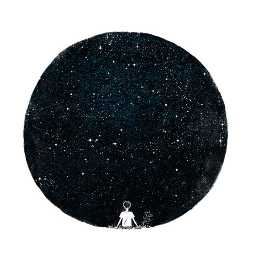 500x500 Drawing Black And White Cool Beautiful Hipster Awesome Alone Indie - Night Sky Sketch