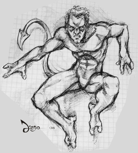 458x506 Nightcrawler Sketch By Artex79 - Nightcrawler Sketch