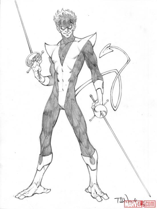 550x731 Nightcrawler Sketch By Todd Nauck Geekery Comics - Nightcrawler Sketch