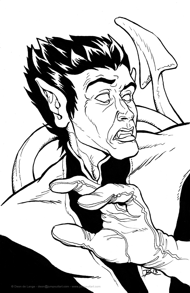 651x1000 The Art Of Deon De Lange Nightcrawler Sketch Card - Nightcrawler Sketch