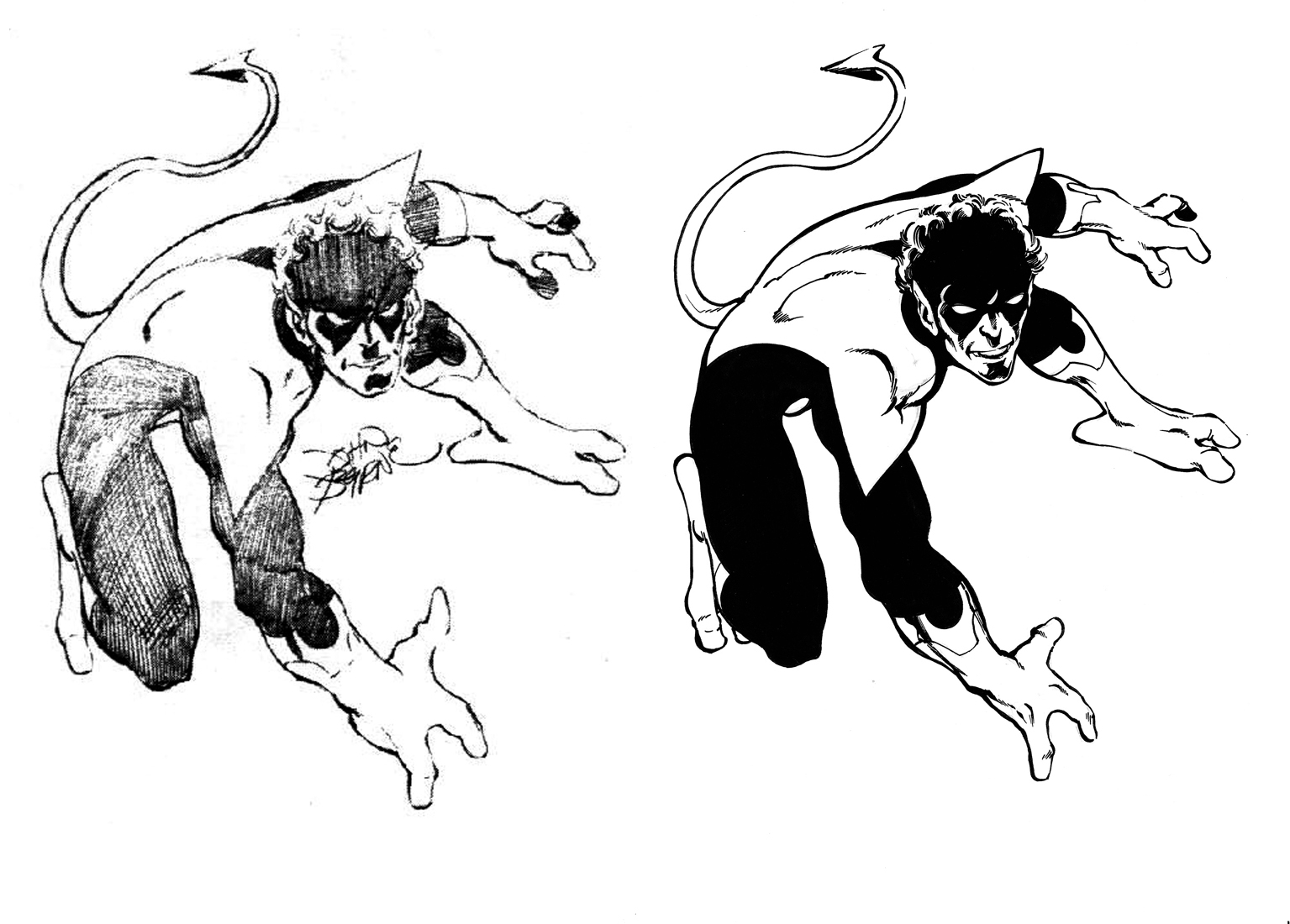1535x1100 Nightcrawler Kayell Inks A Sketch From The Art Of John Byrne - Nightcrawler Sketch