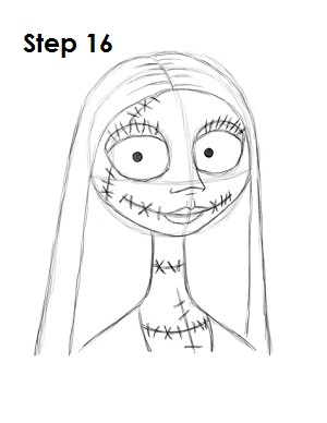 300x388 How To Draw Sally (Nightmare Before Christmas) - Nightmare Before Christmas Sketches
