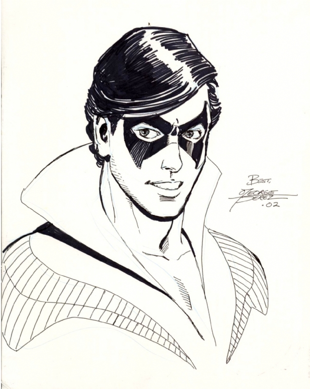 637x800 George Perez - Nightwing Sketch