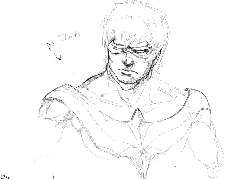 900x684 Nightwing Sketch 01 By Animixter - Nightwing Sketch