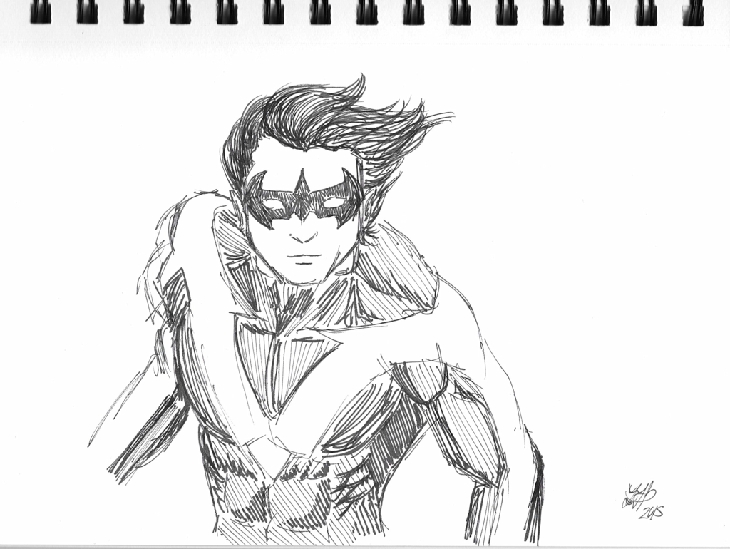 1024x770 Nightwing Sketch By Dwimmercrafter - Nightwing Sketch