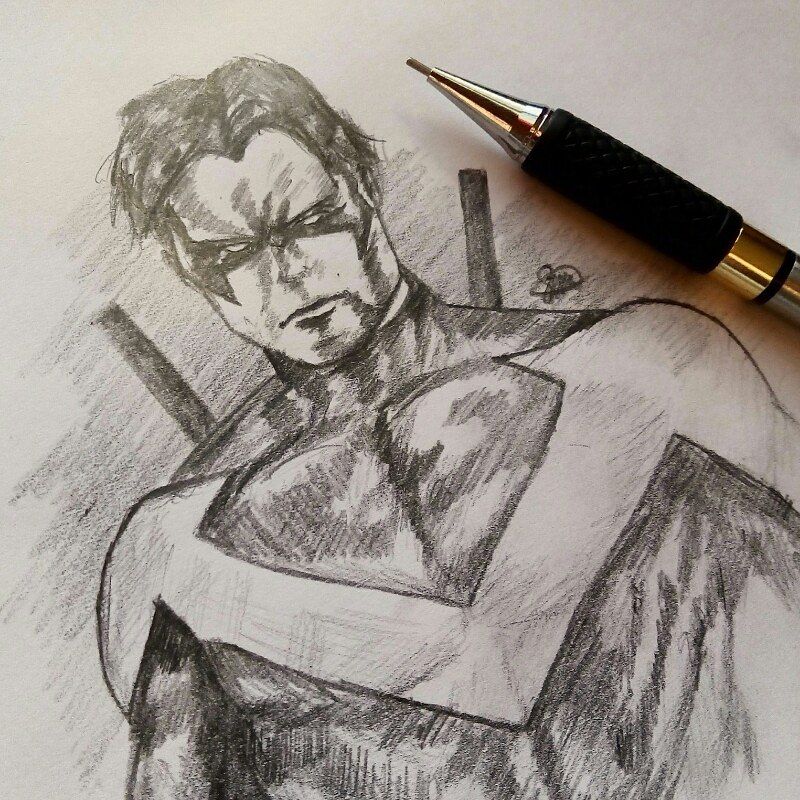 800x800 Nightwing Sketch Dc Art Nightwing - Nightwing Sketch