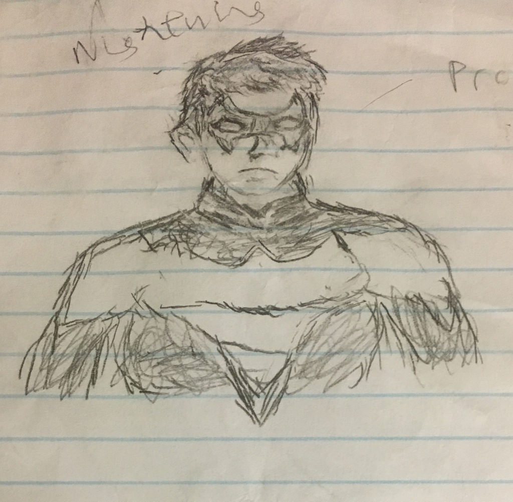 1024x1002 Nightwing Sketch Something I Drew 2 Months Ago. Looking - Nightwing Sketch