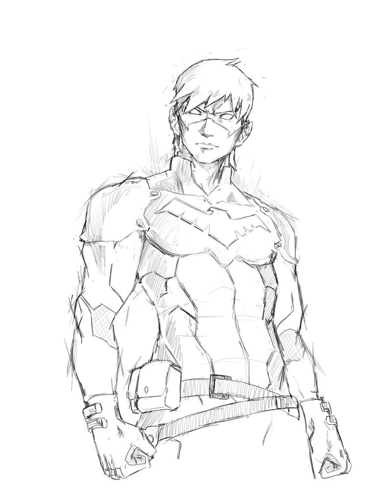 786x1017 Nightwing Sketch By Adambrycethomas - Nightwing Sketch