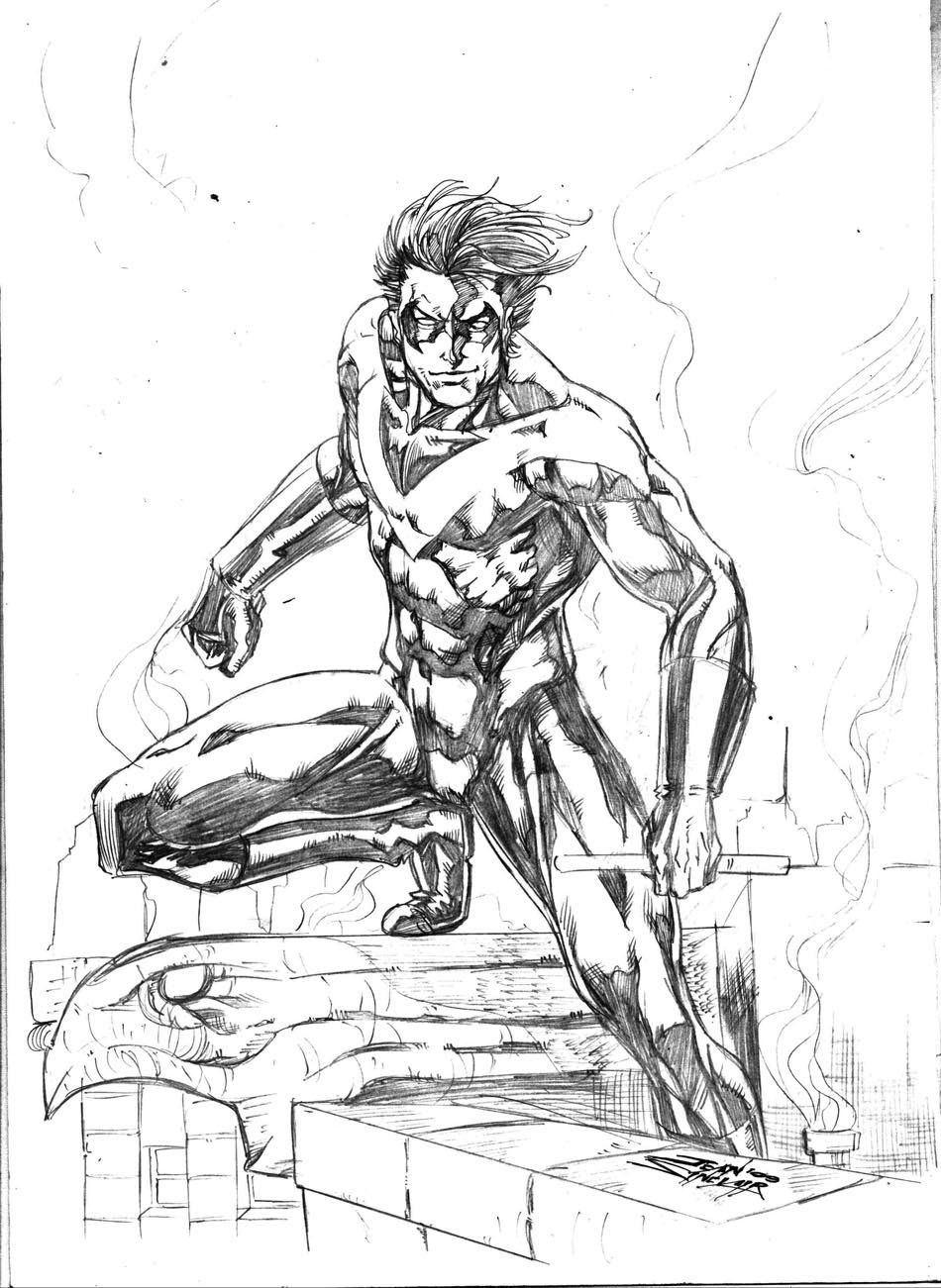 950x1301 Sketch Nightwing By Jeansinclairarts Lineart - Nightwing Sketch