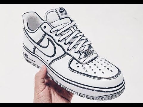 480x360 Sketch Nike Air Force 1 Low White Hand Painted Custom Nike - Nike Air Force 1 Sketch
