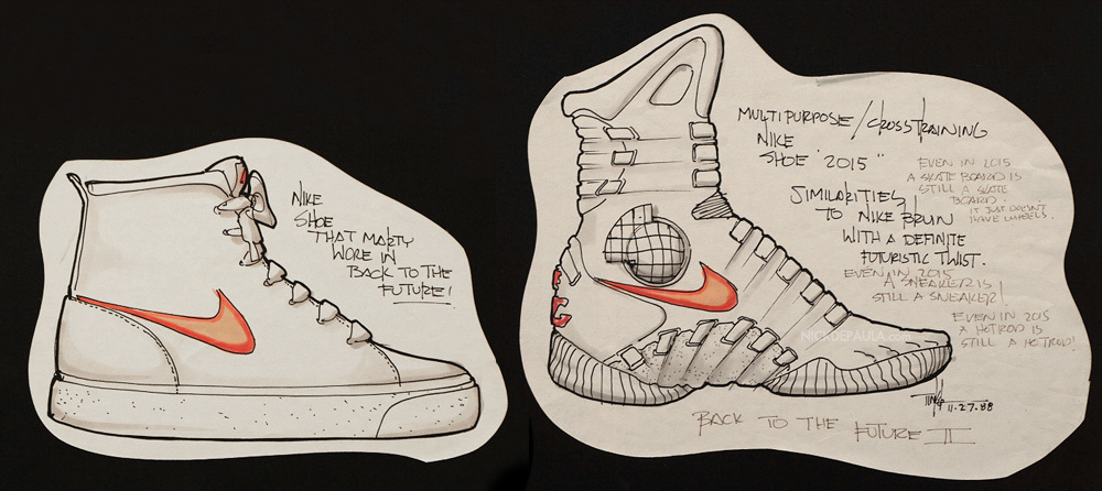 1000x446 Tinker Hatfield Air Mag - Nike Air Mag Sketch