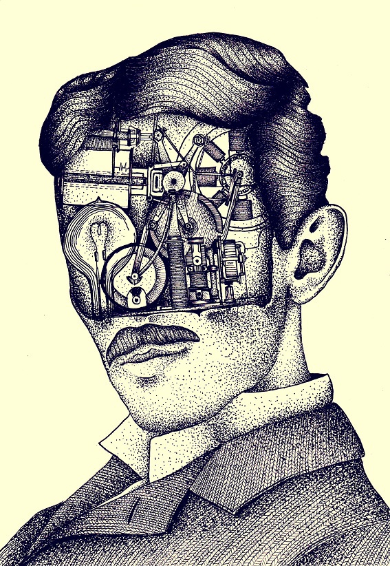 567x822 Nikola Tesla Illustration On Behance - Nikola Tesla Sketch