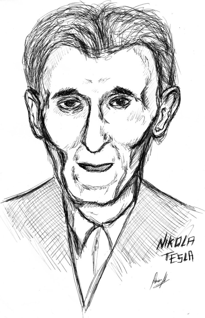 717x1113 Old Nikola Tesla Sketch By Newbieboreddrawer - Nikola Tesla Sketch