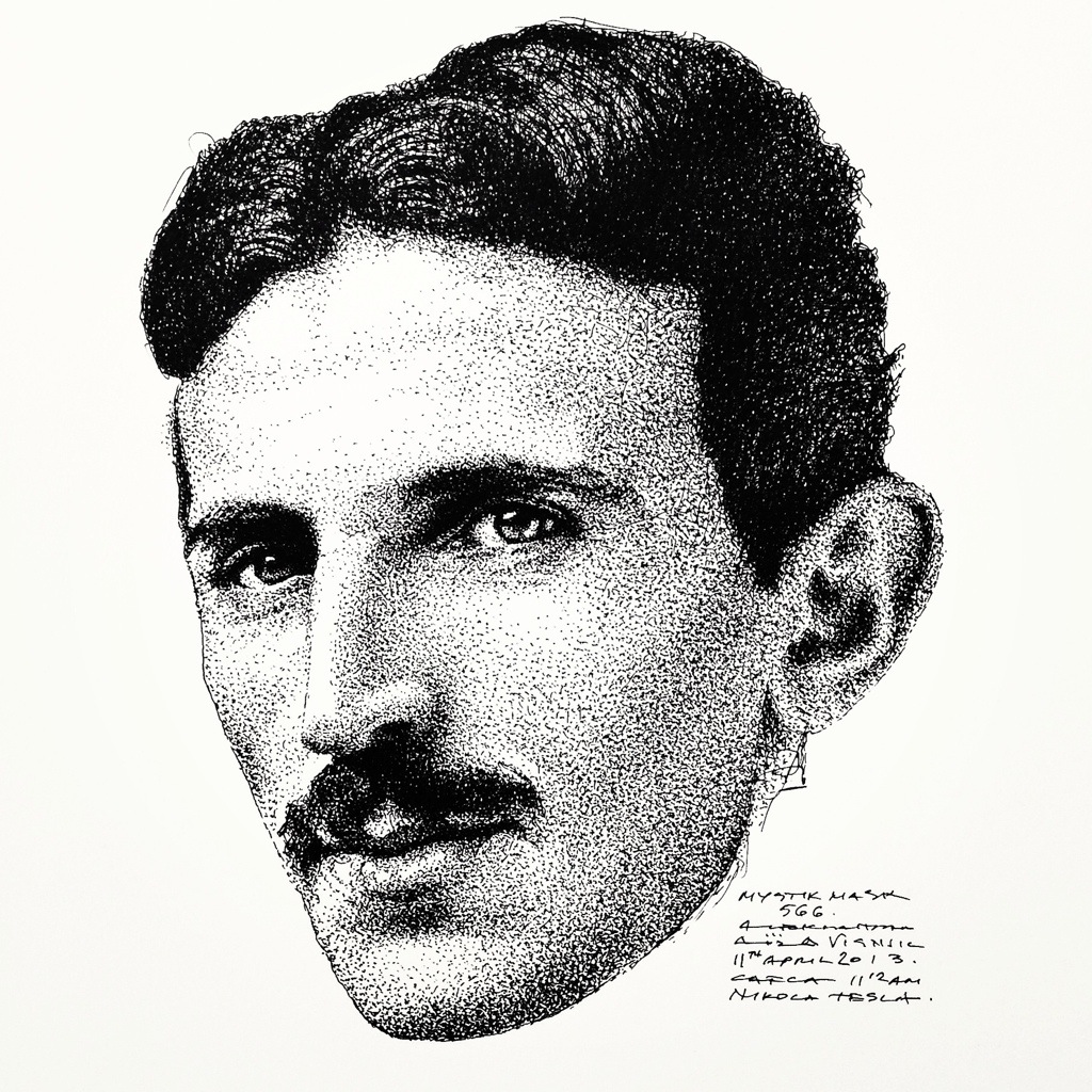 Nikola Tesla Sketch at Explore collection of