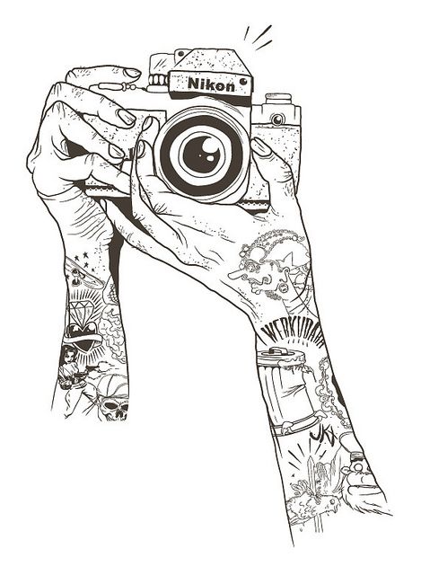 469x640 B W Photography And Cameras Drawings, Art And - Nikon Camera Sketch