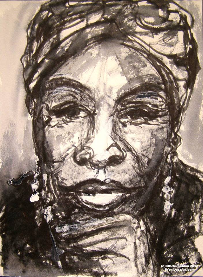 704x960 Nina Simone Sketch - Nina Simone Sketch