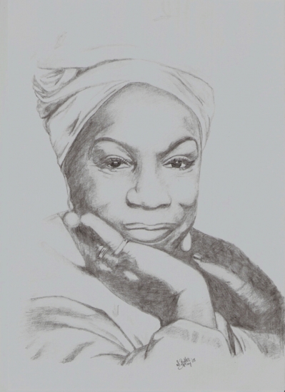 399x550 Portrait Of Nina Simone By My Pencil On Stars Portraits - Nina Simone Sketch