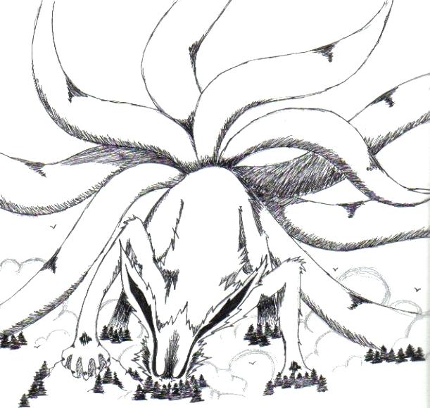 611x580 Nine Tailed Fox Coloring Pages 2526542 - Nine Tailed Fox Sketch